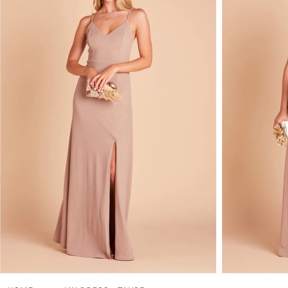 Birdy Grey Fitted Taupe Bridesmaids Dress Size XS